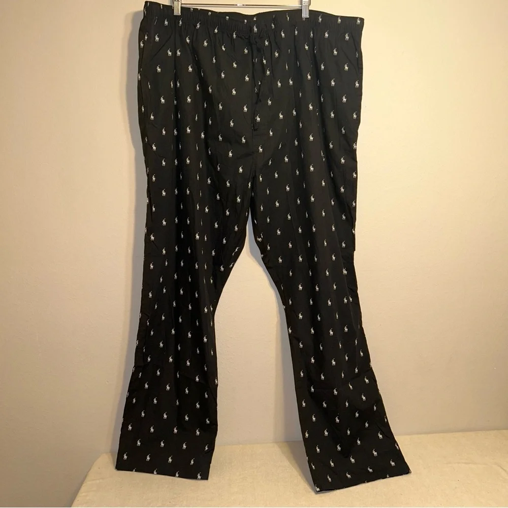 Polo Ralph Lauren Sleepwear Black Allover Pony PJ Bottoms‎ Size 3XT